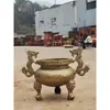 Quemador de Incienso Redondo de Hierro Fundido Quemador de Incienso de Cobre Puro para Templo Quemador de Incienso Grande Trípode Salón Taoísta Budista de Tres Patas Metabo