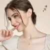 Pingente de Cubo de Açúcar Cravejado de Diamantes Banhado a Ouro 24K Acessórios DIY Corrente para Clavícula como Presente para Namorada no Dia dos Namorados Chinês