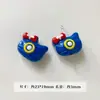 [Wangyang] Material e acessório para corrente de celular DIY temático de queijo Hello Kitty pintada de azul e branco em formato de estrela de acrílico