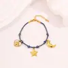 Pulsera tejida de moda transfronteriza dopamina estilo oceánico tortuga estrella de mar lazo acero inoxidable de lujo ligero