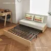 Sofá cama de doble uso para salas de estar pequeñas, individual o doble, multifuncional, plegable, con almacenamiento, diseño de tela simple, extensible para balcón