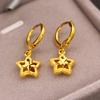 Pendientes de oro europeos personalizados de estilo coreano al por mayor, pendientes chapados en oro que no se desvanecen durante mucho tiempo, pendientes cortos de oro de Vietnam, accesorios para mujer