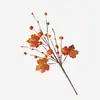 Nueva Rama de Calabaza Acción de Gracias Baya Hoja de Arce Calabaza Decoración Festival de la Cosecha Naranja Calabaza Pequeña Esquejes