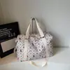 Bolsa de Viaje con Estampado Lindo Estilo Coreano Bolso de Mano de Moda Casual para Mujer Gran Capacidad Ligero Bolsa para Yoga Deporte Fitness