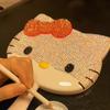 Espejo de Maquillaje Kt Cat DIY Hecho a Mano Decorativo de Diamantes Espejo de Mano Regalo de Cumpleaños San Valentín para Niñas Espejo con Purpurina
