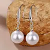 Brincos de Gancho Simples com Pérolas, Vendidos em Larga Escala no Exterior, Brincos de Cobre Banhados a Ouro, Acessórios Versáteis e Elegantes, Atacado de Joias de Alto Padrão