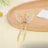 Pinza para el pelo de estilo coreano de verano, elegante ojo de gato, borla de moda, elegante pinza de mariposa, pinza elegante versátil para la parte posterior de la cabeza