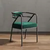 Silla de Comedor de Hierro Forjado de Lujo Nórdico Silla con Respaldo para el Hogar Silla de Ocio Moderna para Restaurante Celebridad de Internet Silla de Oficina para Restaurante de Hotel