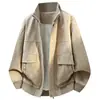 Chaqueta de terciopelo retro americana transfronteriza para hombre, nueva tendencia otoño e invierno, versátil, casual, corte holgado, cuello alto, chaqueta de trabajo