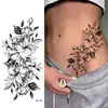 Adesivos de Tatuagem Populares Transfronteiriços, Flor Simples Letras em Inglês, Tatuagem de Adesivos de Transferência Linha Flor Borboleta
