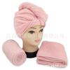 Gorro rosa para secar el cabello con borde a cuadros de piña cubierto, de terciopelo coral, con botón elástico, moda, absorbente, cálido, de secado rápido, gorro de ducha