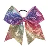 Diadema de Goma con Lentejuelas Bordadas en Forma de Lazo Cola de Golondrina Grande para Niños Europeos y Americanos, Niñas, Color Puro, Lentejuelas Brillantes