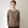 Nueva Colección Otoño/Invierno 2026: Cárdigan 100% Cachemir Puro, Estilo Sencillo para Mujer, Suéter de Punto Cuello Redondo, Top de Manga Larga para Mujer