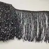 Atacado 20cm Nylon Fio Duplo Lantejoula Franja Renda Fantasia para Performance de Palco Acessórios Franja DIY Materiais Artesanais