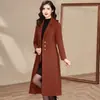 Nuevo Abrigo de Lana de Corte Ajustado para Mujer Temporada de Primavera y Otoño/Invierno, Abrigo Cálido Casual por Encima de la Rodilla para Mujer