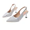Zapatos de Tacón Grueso de Corte Bajo de Moda Zapatos Individuales de Lentejuelas a la Moda de Comercio Exterior para Mujer Venta al por Mayor Novedad Primavera/Verano 2026 Tacones Altos de Punta