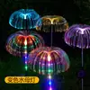 Lámpara de medusa de fibra óptica de colores solar transfronteriza, lámpara de suelo para patio exterior, jardín, villa, césped, lámpara de paisaje decorativa