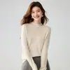 Baicai Rong 2026 Nuevo Estilo Suéter de Cachemira 100% para Mujer Cuello Medio Alto Ajustado Suéter de Punto Otoño Invierno Cálido Top de Capa Base