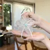 Pinza para el pelo con flor de cinta de malla de lazo Elegante Versátil Pinza de tiburón Pinza para el pelo con diamante brillante súper de hada Pinza para coleta Accesorio para el pelo