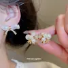 Pendientes de Flor de Zirconia y Perla con Aguja de Plata Electrochapada en Oro Real Pendientes de Nicho de Alta Gama Temperamento Elegante Pendientes Versátiles para Mujeres