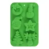 Formas de Silicone de Natal em Estoque, Formas de Pudim Mousse de Grau Alimentício, Formas de Bolo de Árvore de Natal, Ferramentas de Confeitaria Atacado