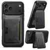 Adequado para iPhone 18 Pro Carregamento Sem Fio Magnético Magsafe Samsung S26U Porta-Cartões Capa de Couro para Celular