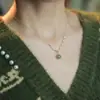 Colar de Pérolas de Jade Hetian Feminino Verão Luxo Acessível Nicho Corrente para Clavícula Feminino Pingente de Alto Padrão Elegante Retrô Colar de Luxo Acessível