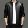 Nuevo Producto 2025 Chaqueta de Cuero para Hombre Primavera y Otoño Chaqueta para Hombre Cuello Alto Holgada Casual Chaqueta de Cuero Chaqueta de Moda para Hombre