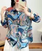 Cardigan de Ramio Puro con Estampado Digital para Mujer, Manga Larga, Talla Grande, Estilo Holgado y Delgado, Novedad Otoño 2026