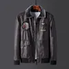Chaqueta de Cuero de Moda para Hombre Tallas Grandes Transfronteriza, Nueva para Primavera, Otoño e Invierno, Chaqueta Deportiva Casual Bordada para Motociclista con Forro Polar