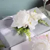 Decoración de Boda Flor en el Respaldo de la Silla Caja de Regalo con Flores Decoración Flor Única Flor Múltiples Usos Decoración de Ventana del Hogar Flor para Espejo Retrovisor de Coche de Boda Atado de Flores