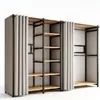 Armario de metal con estructura de acero, totalmente cerrado, diseño simple para dormitorio y vivienda de alquiler, combinable libremente, engrosado, de pie, estilo abierto para uso doméstico