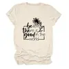 Cree que Hay Bien Amazon Ebay Sitio Independiente Camiseta de Manga Corta con Cuello Redondo de Moda y Elegante para Mujer