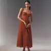 Nuevo vestido de noche, sexy vestido largo sin espalda con tirantes finos, sin mangas, escote en V pronunciado, ajustado al cuerpo, vestido de dama de honor para mujer
