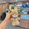 Macacão de Lã Fofo para Outono e Inverno Chaveiro de Urso para Chave do Carro Boneca de Pelúcia Desenho de Laço Pingente para Bolsa para Mulheres