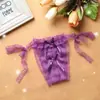 Tanga Fio Dental Sexy com Renda e Amarração Aberta no Gancho Calcinha T para Mulheres Roupa Íntima Feminina Cintura Baixa Transparente Erótica com Amarração para Mulheres N07