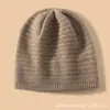 Gorro 100% Cachemir para Mujer Otoño e Invierno, Bloques de Color, Cálido, Estilo Nuevo, Gorro para Cubrir la Cabeza, Gorro de Punto Casual a la Moda