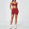 Conjunto de Yoga sin Costuras Sujetador Shorts Dos Piezas Fitness Running Secado Rápido Transpirable Conjunto de Ropa Deportiva 5112