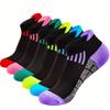 Calcetines Deportivos de Malla de Verano para Mujer Talla Grande Absorbentes de Sudor Desodorantes Transpirables Calcetines para Hombre Calcetines de Rayas con Bloques de Color