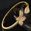 Pulseira Shein Estilo Europeu e Americano Flor Dourada Cruzada Venda Quente Transfronteiriça Zircônia Diamantada Completa Pétala Grande Aberta Pulseira Alto Padrão
