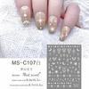 MEETSWEET Flor de luna nueva negro y blanco oro y plata estrella Luna adhesivo impermeable pegatinas para uñas pegatinas de uñas sueño