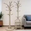 Cabideiro de Ferro Forjado Estilo Europeu de Chão para Quarto, Simples Moderno de Barra Única Móvel para Roupas e Bolsas