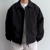 Chaqueta Japonesa Retro con Solapa para Hombre Primavera y Otoño Americana Color Sólido Simple Holgada Casual Versátil Abrigo Superior de Ropa de Trabajo