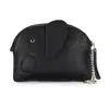 Bolsa para Monedas de Piel de Vaca de Primera Capa para Mujer, Bolso Mini Corto, Llavero de Elefante Japonés Lindo, Ultra Delgado, Bolsa para Monedas, Piel Genuina
