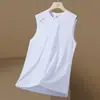 Novo Colete de Seda Gelada de Verão Masculino Secagem Rápida Respirável Manga Curta Esporte Fitness Sem Mangas Top Solto Tamanho Plus Camiseta