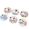 Espejo redondo pequeño Sanouli, portátil, con forma de cachorro de dibujos animados japoneses, mini espejo portátil con forma de corazón para niña, espejo de maquillaje, pequeño regalo