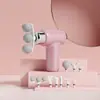 Nova pistola de massagem multi-cabeça, massageador muscular elétrico portátil recarregável para uso doméstico, relaxador muscular pequeno