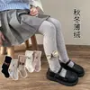 Medias para niñas, otoño e invierno, finas con forro de felpa, engrosadas, con lazo, calcetines de capa base para niños, adecuadas para usar como ropa exterior, calcetines de baile y leggings de punto trenzado como capa base