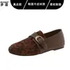 Zapatos slip-on retro de cuero genuino estilo old money para mujer, suela suave, cómodos para ir al trabajo, mocasines con estampado de leopardo, versátiles