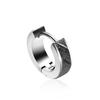 Venta directa de fábrica transfronteriza: pendientes redondos de acero inoxidable de titanio con arena a presión mate y flores divididas para hombres y mujeres.